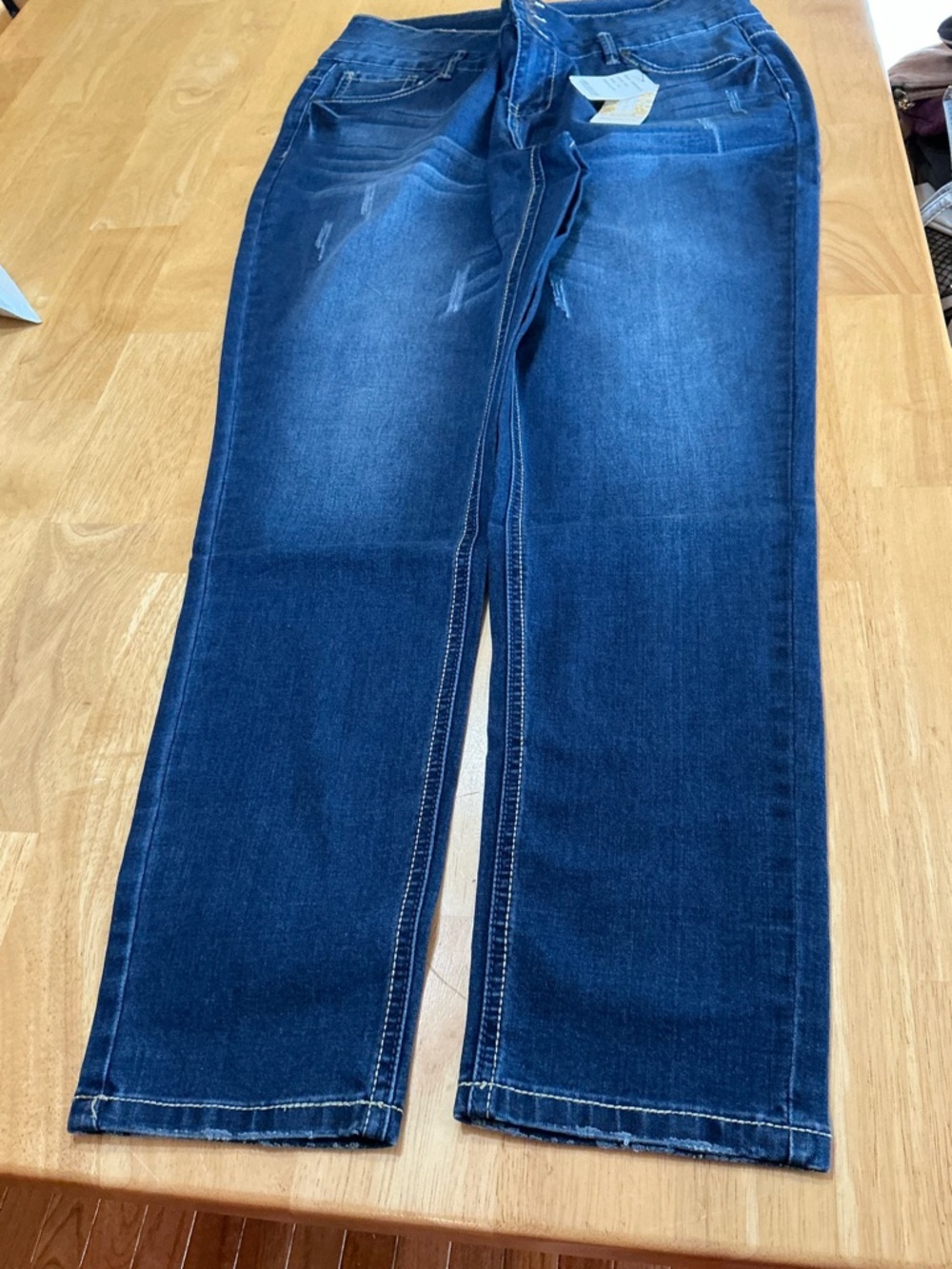 Suzanne Betro Straight Leg Jeans - Dark Blue Wash